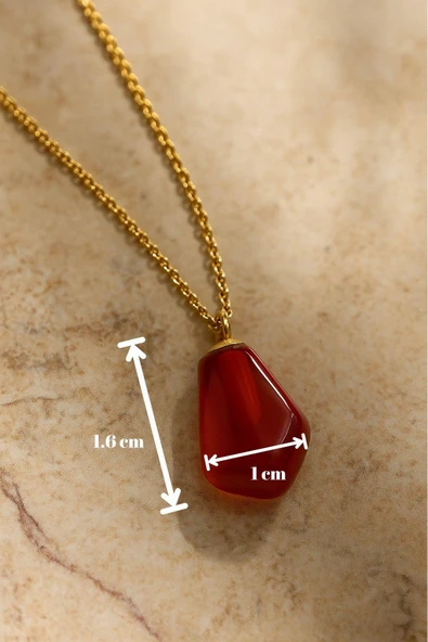 Bereket Serisi Kırmızı Nar Tanesi Otantik Gümüş Kadın Kolye - Resim 2