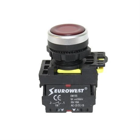 Eurowest Işıklı Buton Kırmızı Led 24V ( 5 ADET ) ürün görseli 1
