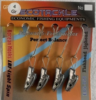 ECOTACKLE GRİ RENKLİ BALIK KAFALI 4 GRAM  HAREKETLİ ZOKA ürün görseli