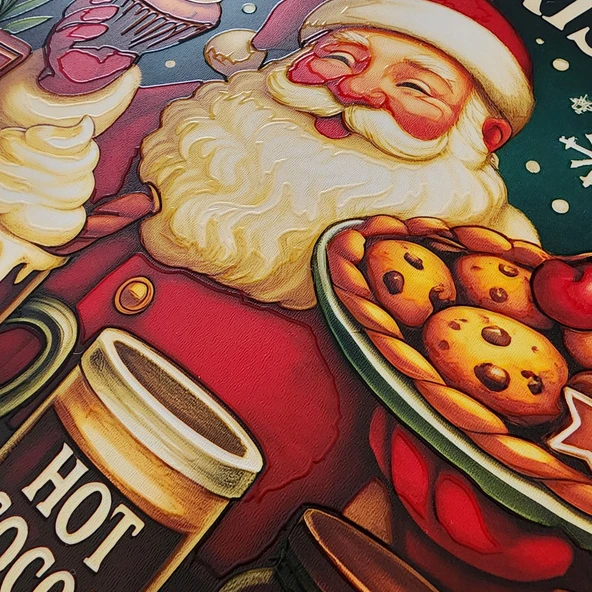 Noel Baba Kapı ve Duvar Süsü Sıcak Çikolata - Resim 3