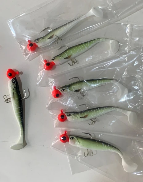 LUCKY JOHN BASARA 2,5’’ PG11  SİLİKON BALIK YEM ZOKA VE ÜÇLÜ İĞNESİ TAKILMIŞ HAZIR TAKIM - Resim 3