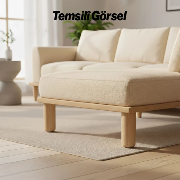 Bohem 10 cm Doğal Ahşap 4 ADET Ayak Boyasız Ham Silindir Mobilya Koltuk Kanepe Ayağı Aparat Dahil - Resim 5