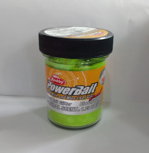 BERKLEY POWERBAİT NATUREL SCENT  CHARTREUSE BLOOD WORM KAN KURDU (53377) ALABALIK HAMURU ürün görseli