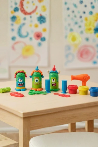 Monster Hair Studio Oyun Hamuru Seti | Canavar Kuaför Eğlencesi! - Resim 3