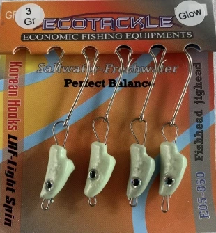 ECOTACKLE GLOW RENKLİ (FOSFORLU)  BALIK  KAFALI 3 GRAM HAREKETLİ  ZOKA ürün görseli