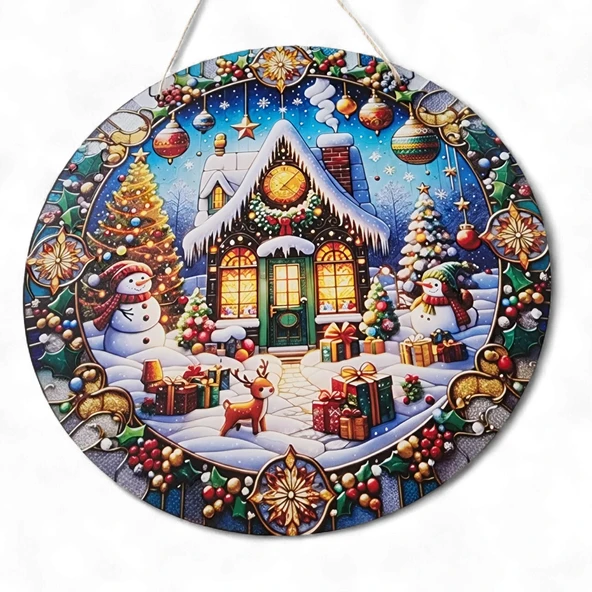 Kardan Adamlı Yeni Yıl Evi Kapı ve Duvar Süsü - Resim 6