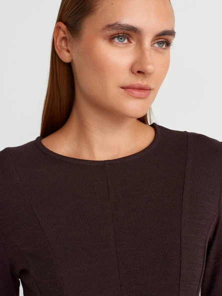 32090 DİLVİN UZUN KOLLU PEPLUM TOP - Resim 10