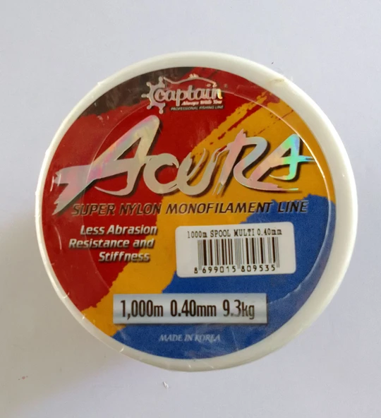 CAPTAİN ACURA 1000 M MONOFİLAMENT MİSİNA EBRULİ 0.40 MM ürün görseli