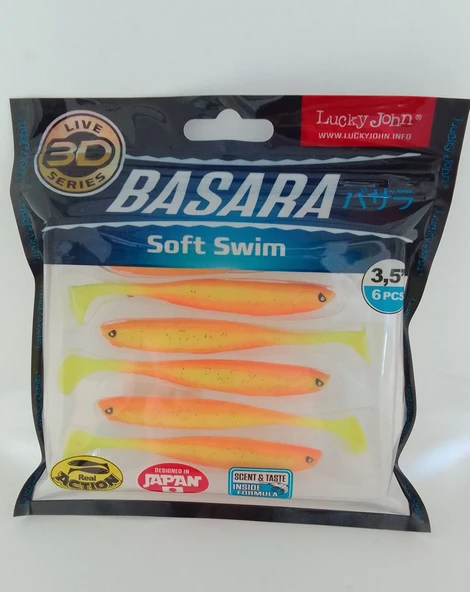 LUCKY  JOHN  BASARA 3D SOFT  SWİM  3.5'' (8.89 CM ) PG03 6P SİLİKON  YEM - Resim 4