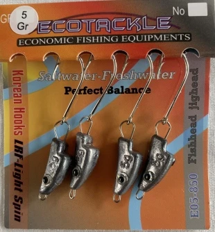 ECOTACKLE GRİ RENKLİ BALIK  KAFALI 5 GRAM  HAREKETLİ ZOKA ürün görseli