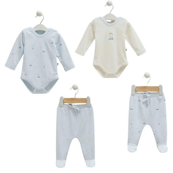 Caramell %100 Pamuk Flaying Cars Body Pantolon Seti 56-62 cm 1-3 Ay Mavi CRML.MV.BPE1201 ürün görseli