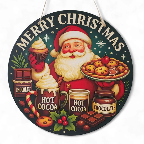 Noel Baba Kapı ve Duvar Süsü Sıcak Çikolata ürün görseli