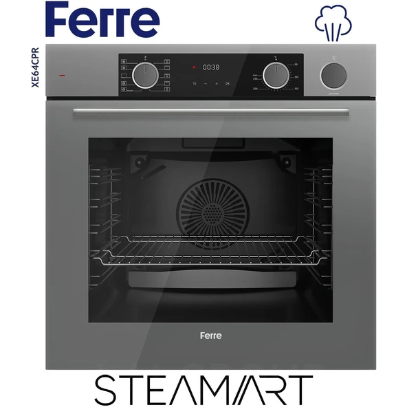 Ferre Steamart Ss Serisi Gri Set (SS038 + XE64CPR +D065 ) -75'lik Seri Kare Emaye Izgara - Resim 4