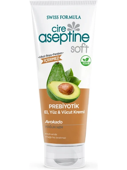 Cire Aseptine Soft Prebiyotik Avokado El Yüz ve Vücut Kremi 200 Ml ürün görseli