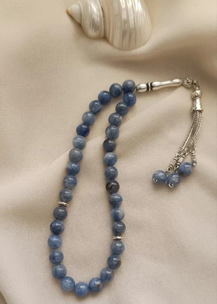 Tesbih 33 lü 08 mm Doğal Taş Kyanit AAA Kalite Tesbih - Resim 7