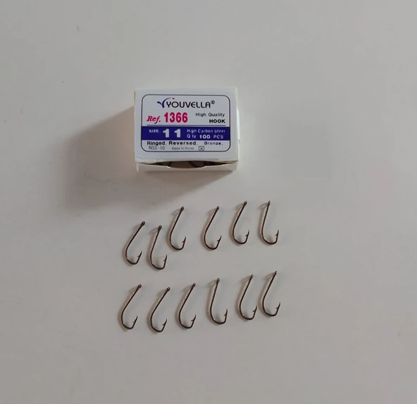 YOUVELLA 1366 DELİKLİ TIRNAKLI OLTA İĞNESİ 100 'LÜ NO:11 ürün görseli