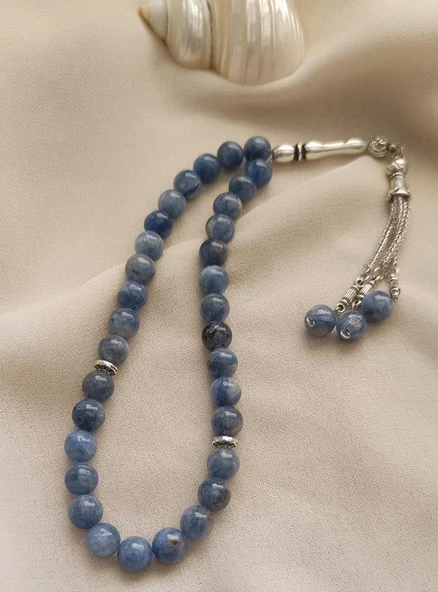 Tesbih 33 lü 08 mm Doğal Taş Kyanit AAA Kalite Tesbih - Resim 6