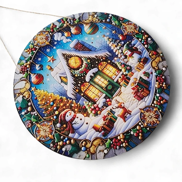 Kardan Adamlı Yeni Yıl Evi Kapı ve Duvar Süsü - Resim 7