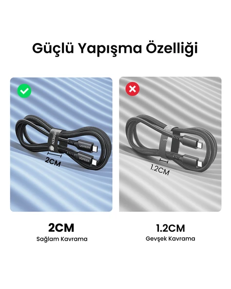 UGREEN Kablo Düzenleyici Cırt Band 2 Metre, 40354 - Resim 4