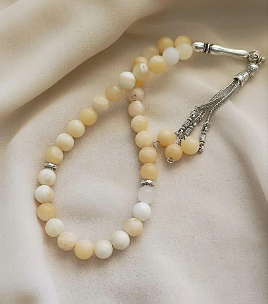 Tesbih 33 lü 08 mm Doğal Taş Kalsit AAA Kalite Tesbih - Resim 6