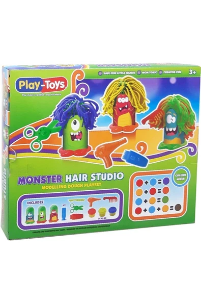Monster Hair Studio Oyun Hamuru Seti | Canavar Kuaför Eğlencesi! - Resim 4