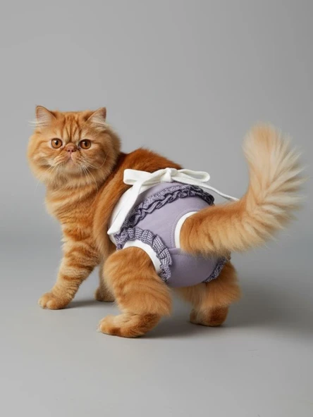 Princess Lila Dişi Kedi Regl Külotu | Kedi Donu | Kedi İç Çamaşırı | Ayarlanabilir Bağcıklı | Küçük Irklar İçin - Resim 5