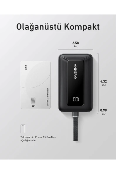 Anker Zolo A1688 10000 mAh Hızlı Şarj Powerbank - Resim 6
