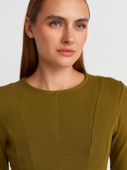 32090 DİLVİN UZUN KOLLU PEPLUM TOP - Resim 12