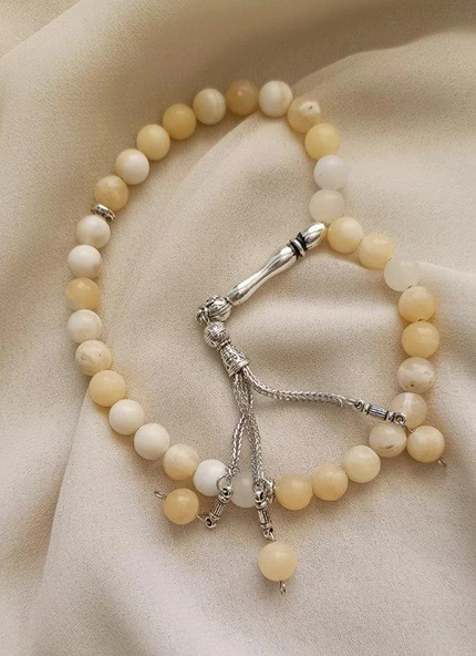 Tesbih 33 lü 08 mm Doğal Taş Kalsit AAA Kalite Tesbih - Resim 3