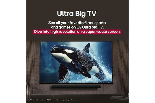 55 inç LG UHD AI UA84 4K Akıllı TV AI HDR10 WebOS25 2025 55UA84006LB - Resim 7