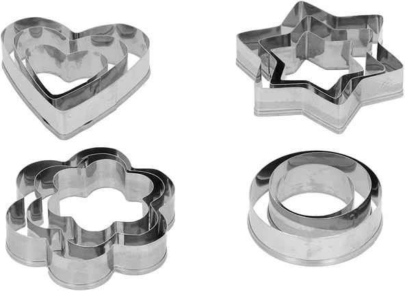 Kek Kalıbı - Bisküvi Kalıbı - Fondan Kalıbı 12 Adet - Resim 2