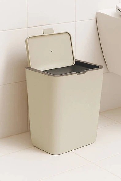 Prima Nova Flip Çöp Kovası - Bej - Resim 2