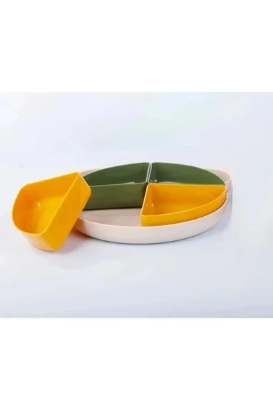 4 Bölmeli Çıkarılabilir Ayıcık Desenli 7 Parça Mama Yemek Tabağı ve Çatal Kaşık Seti BPA FREE - Resim 5