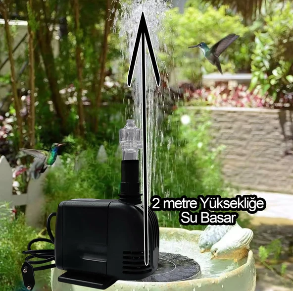 Süs Havuzu Motoru Sump Motor Şelale Motor 2 metre Yüksekliğe Su Yükseltebilir - Resim 3