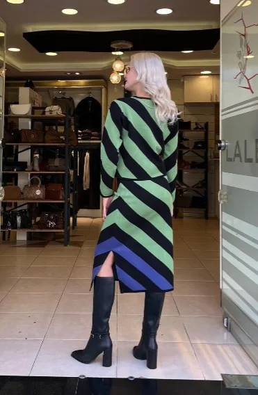 BİSİKLET YAKA ÇİZGİLİ TRİKO - Resim 3