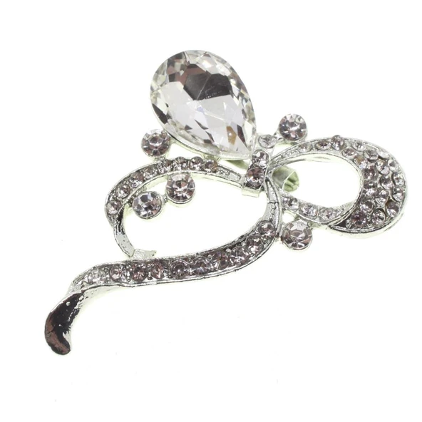 Gümüş Renk Kesme Damla Model Broş ürün görseli