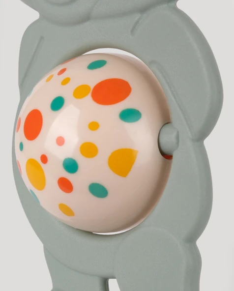 Sevimli Ayıcık Diş Kaşıyıcı Çıngırak-Petrol Yeşili - Resim 2