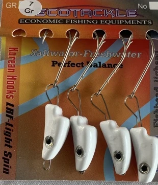 ECOTACKLE BEYAZ RENKLİ  BALIK KAFALI 7 GRAM HAREKETLİ  ZOKA ürün görseli