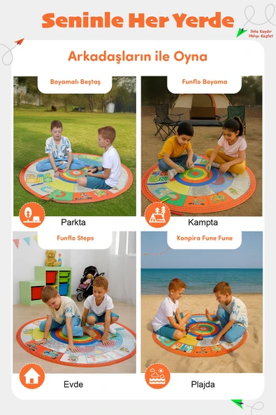 FunFlo 21 Oyunlu Eğitici Oyun Halısı  10 Parçalı Çocuk Etkinlik Matı - Resim 7
