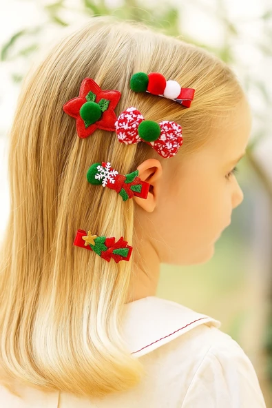 Yeni Yıl Kız Çocuk Toka Set - 5li ürün görseli 1