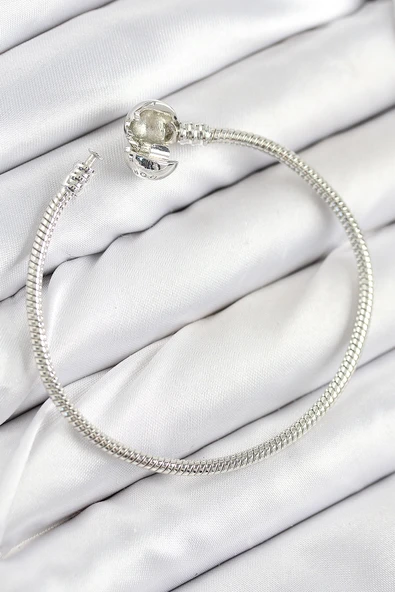 Pirinç Charm Topcuk Model Gümüş Renk Kadın Bileklik ürün görseli