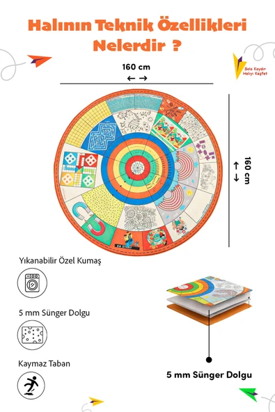 FunFlo 21 Oyunlu Eğitici Oyun Halısı  10 Parçalı Çocuk Etkinlik Matı - Resim 6