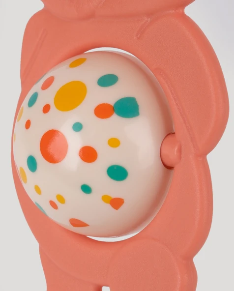 Sevimli Ayıcık Diş Kaşıyıcı Çıngırak-Somon - Resim 2