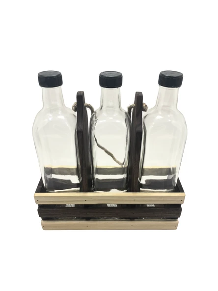 Ahşap Doğal 3Lü Yağdanlık ve Sosluk Takımı(KISA BAŞLIK)(SET)(CEVİZ) Ceviz 5 SET - Resim 3