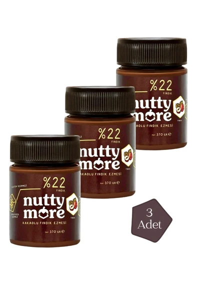 Nutty More %22 Kakaolu Fındık Ezmesi 370 gr x 3 Adet ürün görseli