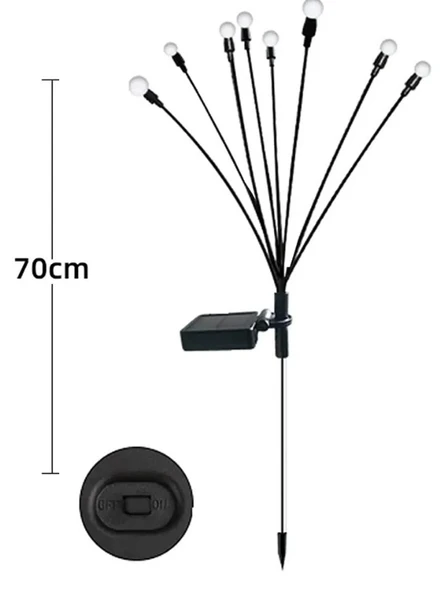 4 Adet 8 Led'li Güneş Enerjili Ateş Böceği Çiçek Lamba - Resim 3