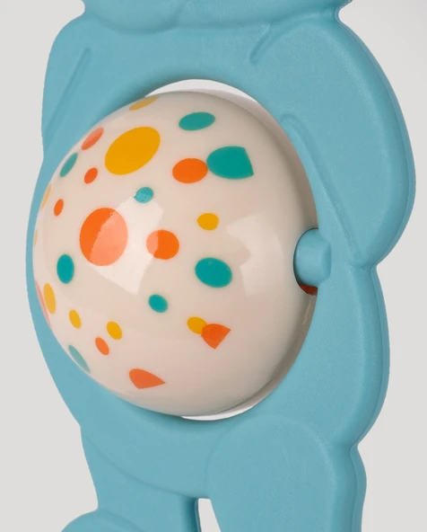 Sevimli Ayıcık Diş Kaşıyıcı Çıngırak-Turkuaz - Resim 2