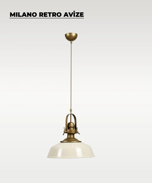 Milano Retro Avize Beyaz / Metal - E27 Duylu - Resim 2