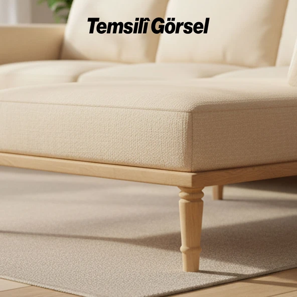 Bohem 20 cm Doğal Ahşap Ayak 4 ADET SET Boyasız Silindir Mobilya Koltuk Kanepe Ayağı Aparat Dahil - Resim 8