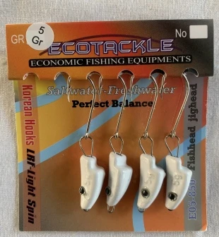 ECOTACKLE BEYAZ RENKLİ BALIK KAFALI 5 GRAM HAREKETLİ ZOKA ürün görseli